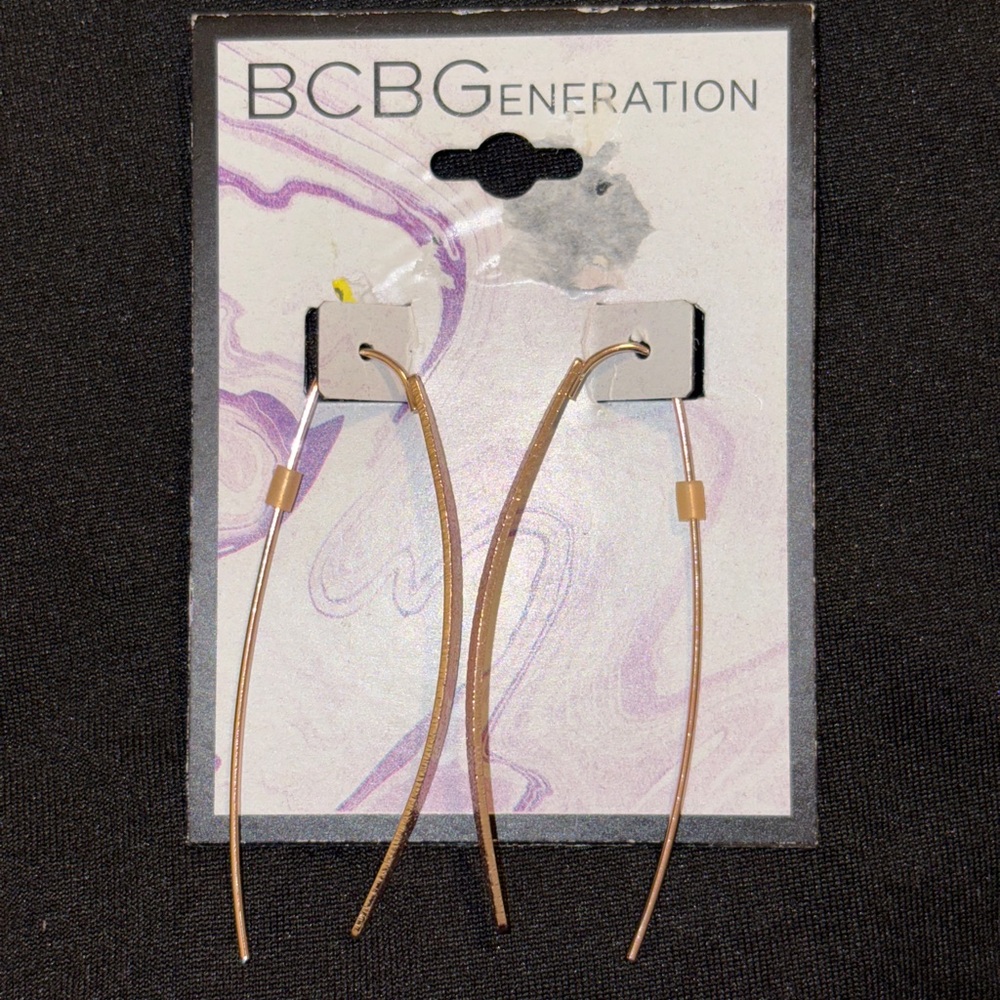 BCBG Rose Gold Hoop Earrings